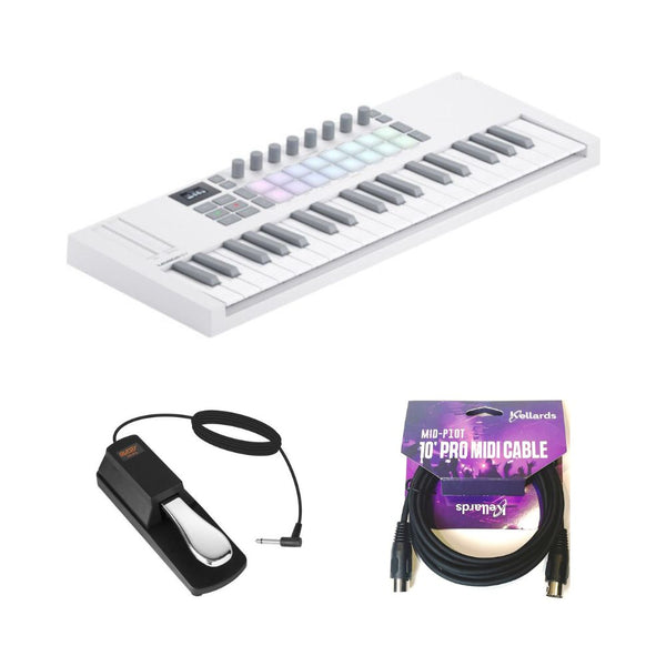 Novation Launchkey Mini 37 MK4 USB MIDI Keyboard Controller (White, 37 – KELLARDS