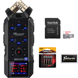 Zoom H6essential 6-Track 32-Bit Float Portable Audio Recorder Bundle with 32GB Ultra UHS-I microSDHC Memory Card, 4-Pack AAA Batteries, and Kellards Cleaning Pack