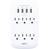 Monster Cable 6-Outlet Wall Tap Surge Protector With 4-USB-A