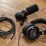 Focusrite Vocaster Two Studio 1-Person Podcasting Bundle with 512 AUDIO 512-BBA Mic Boom Arm, Marantz Pro MPM-1000 Condenser Mic, Polsen Monitor Headphones, and XLR-XLR Cable