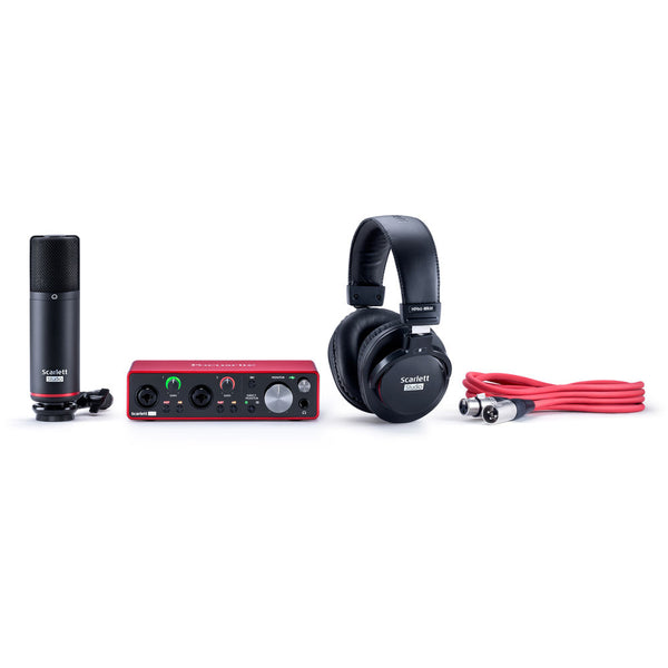 Focusrite Scarlett 2i2 Studio USB Audio Interface with Mic & Headphones  (3rd Gen) Bundle with Pop Filter & XLR Cable