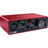 Focusrite Scarlett Solo 3rd Gen 2-in, 2-out USB Audio Interface with Tripod Mic Stand + Boom, Kellopy Pop Filter & XLR Cable Bundle