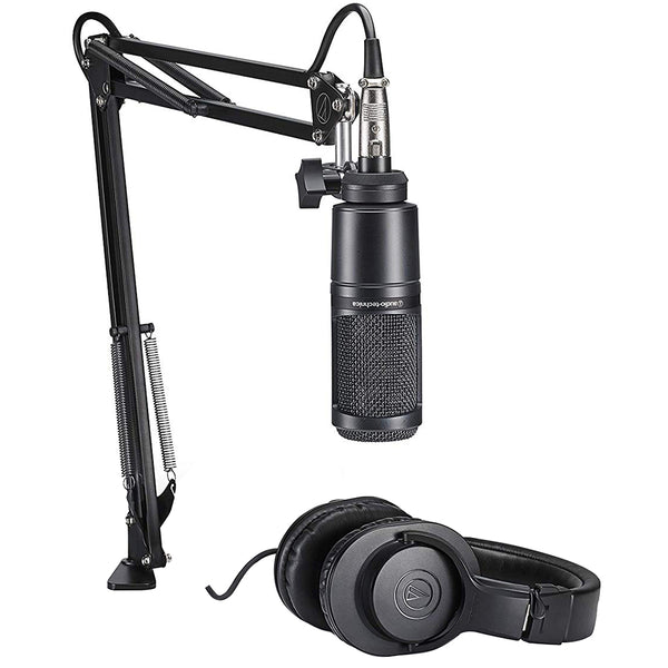Audio-Technica AT2020 Studio Microphone Pack Bundle with MOTU M2