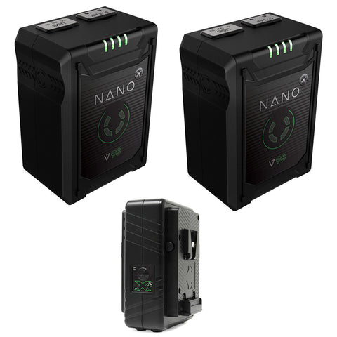 Core SWX NANO Micro 98Wh Lithium-Ion Battery V-Mount (2-Pack) Bundle with Core SWX GPM-X2S Mini Battery Charger (V-Mount)