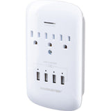 Monster Cable 3-Outlet Wall Tap Surge Protector With 4-USB-A