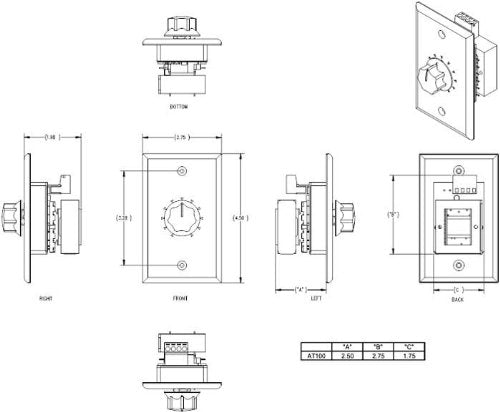 Atlas Sound AT100 Plate Mounted Attenuator (100 Watt) – KELLARDS