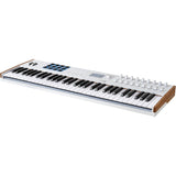 Arturia KeyLab 61 mk3 Professional MIDI Controller and Software (White) Bundle with Auray FP-P1L Sustain Pedal, Medium Keyboard Dust Cover, and 10' Black Midi cable