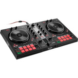 Hercules DJ Control Inpulse 300 MK2 2-Deck USB DJ Controller Bundle with Hercules HDP DJ45 Closed-Back, Over-Ear DJ Headphones and 6' Mini to RCA Cables