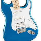 Fender Squier Affinity Series Stratocaster Electric Guitar Kit, Lake Placid Blue, Maple Fingerboard Bundle with Fender Guitar Stand, Height-Adjustable with Sturdy Metal