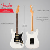 Fender Player II Stratocaster, Rosewood Fingerboard, Polar White Bundle with Fender FE620 Electric Guitar Gig Bag (Black), Fender 12-Pack Picks and Fender 10ft Cable (Straight/Straight)