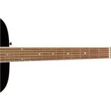 Fender Acoustic Guitar FA-125 Dreadnought Black Bundle with Fender Classic Celluloid Guitar Picks 12-Pack, Fender Logo Guitar Strap 2in Black with White Logo, Fender Flash Guitar Tuner