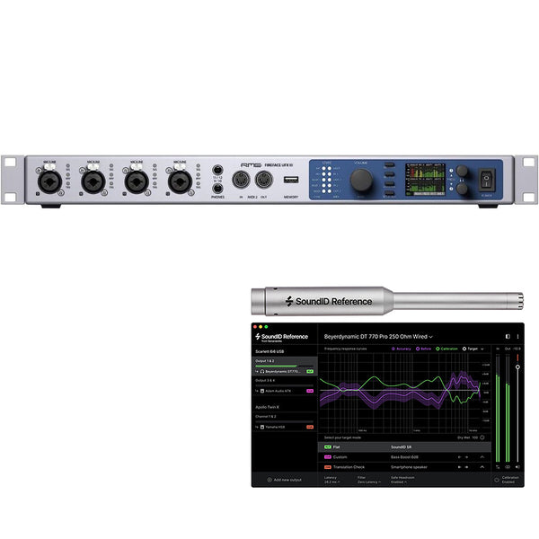 RME Fireface UFX III 188-Channel Audio Interface with USB 3.0 Bundle with SONARWORKS SoundID Reference Speaker and Headphone Calibration Software with Measurement Microphone