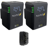 Core SWX NANOX G98 Micro 98Wh Li-Ion Battery (Gold Mount) Bundle with Core SWX GPM-X2A Mini Dual Travel Battery Charger