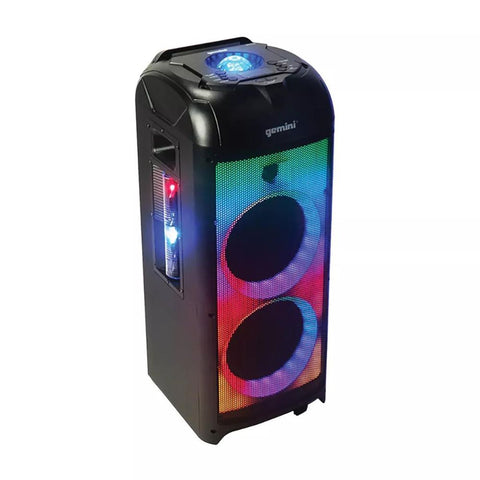 Gemini Sound GPLT-360 Portable 1000 Watt Wireless Self Battery Powered Loud Bluetooth Party Tower Speaker Box with 360° of Sound and 360° of Beat Synced Light