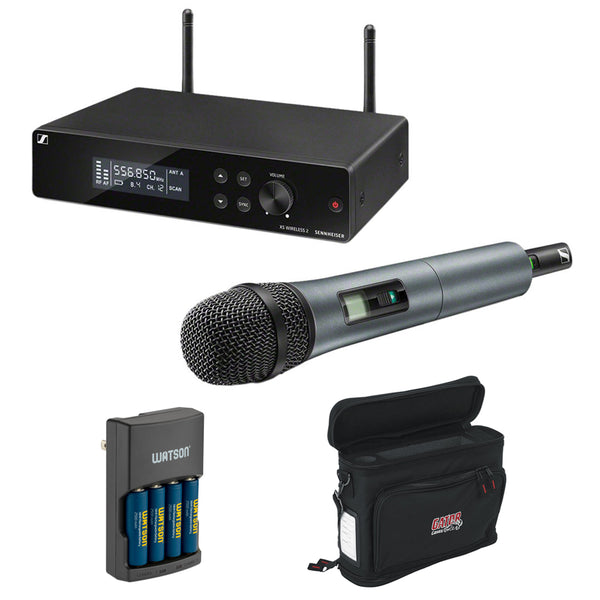 Sennheiser XSW 2-835-A Wireless Handheld Mic System with e835 Capsule, Wireless Mobile Pack & Charger (4x AA   Batteries) Bundle
