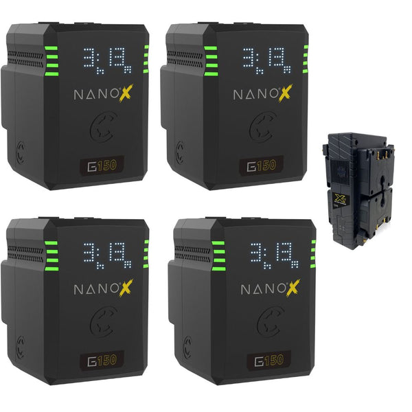 Core SWX NANOX G150 Micro 150Wh Li-Ion Battery (Gold Mount) Bundle with Core SWX Compact Quad Micro Battery Fast Charger (Gold-Mount)