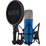 RODE NT1 Signature Series Large-Diaphragm Condenser Microphone (Cobalt) Bundle with Mic Stand with Fixed Boom