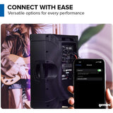 Gemini Sound GD-L215PRO 1300-Watt Professional PA Speakers with Bluetooth (Pair) Bundle with Auray SS-47S-PB Deluxe Steel Speaker Stands with Tripod Base and Carrying Case and 2x XLR Cable