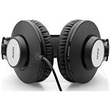AKG K72 Closed-Back Studio Headphones Bundle with Clamp-On Headphones Holder for Microphone Stand