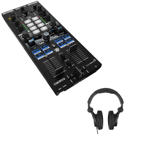 Mother Mantis: Reloop Mixtour Pro Portable 4-Deck DJ Controller for djay Pro Bundle with Polsen HPC-A30 Closed-Back Studio Monitor Headphones Reloop