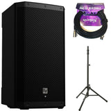 Electro-Voice ZLX-12P-G2 12" 2-Way 1000W Bluetooth Powered Loudspeaker Black Bundle with Kellards XLR-P20T Pro 20' XLR Cable, Ultimate Air-Powered Lift-Assist Aluminum Tripod Speaker Stand Black