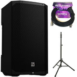 Electro-Voice EVERSE 12 Battery-Powered Loudspeaker with Bluetooth Black Bundle with Kellards XLR-P20T Pro 20' XLR Cable, Ultimate Air-Powered Lift-Assist Aluminum Tripod Speaker Stand Black