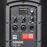 HK AUDIO SONAR 110 Xi 2-Way 800W 10" Powered Speaker Bundle with Auray Speaker Stand Bag 51" Interior (Black), Auray SS-4420 Steel Speaker Stand, Kellards XLR-P20T Pro 20' XLR Cable
