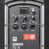 HK AUDIO SONAR 112 Xi 2-Way 1200W 12" Powered Speaker Bundle with Auray Speaker Stand Bag 51" Interior (Black), Auray SS-4420 Steel Speaker Stand, Kellards XLR-P20T Pro 20' XLR Cable