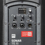 HK AUDIO SONAR 115 Xi 2-Way 1200W 15" Powered Speaker Bundle with Auray Speaker Stand Bag 51" Interior (Black), Auray SS-4420 Steel Speaker Stand, Kellards XLR-P20T Pro 20' XLR Cable