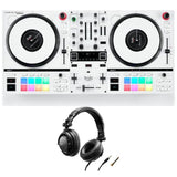 Hercules DJ Control Inpulse T7 White, Limited Edition Bundle with Hercules HDP DJ45 Closed-Back, Over-Ear DJ Headphones