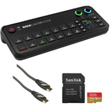 RODE RODECaster RCV-B Video All-in-One Production Console Bundle with Pearstone Standard Series HDMI to HDMI High-Speed Ethernet Cable - Black, 6', SanDisk Extreme 128 GB microSDXC, SDSQXA1-128G-AN6MA