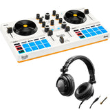 Hercules DJControl Mix Ultra DJ Controller with Protective Cover Bundle with Hercules HDP DJ45 Closed-Back, Over-Ear DJ Headphones