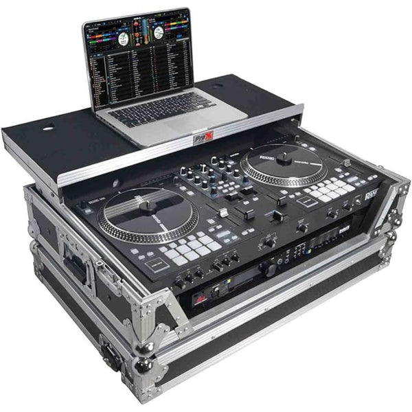 ProX XS-RANEONE WLT Flight Case for RANE ONE DJ Controller with Sliding Laptop Shelf, 1U Rack, and Wheels