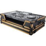 ProX XS-XDJXZ WFGLD ATA Flight Case ATA Flight Case For Pioneer XDJ-XZ DJ Controller with Laptop Shelf 1U Rack Space and Wheels - Gold Black