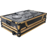 ProX XS-XDJXZ WFGLD ATA Flight Case ATA Flight Case For Pioneer XDJ-XZ DJ Controller with Laptop Shelf 1U Rack Space and Wheels - Gold Black