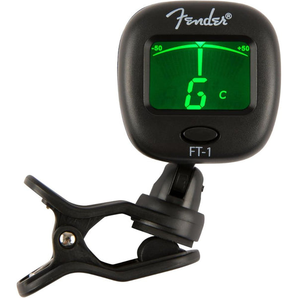 Fender FT-1 Professional Guitar Tuner Clip On, with 1-Year Warranty, Full-Range Chromatic Guitar Tuner with Dual-Rotating Hinges, A4 Calibration