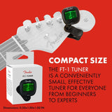 Fender FT-1 Professional Guitar Tuner Clip On, with 1-Year Warranty, Full-Range Chromatic Guitar Tuner with Dual-Rotating Hinges, A4 Calibration