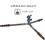 Carbon fiber, 23mm leg tube, 5-section tripod with BLACK AirHed Neo ballhead. (Black/Grey color)