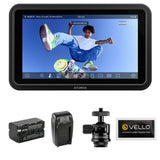 Atomos Shinobi GO 5” HDR Touchscreen Monitor Bundle with Watson NP-F770 Battery Pack, Watson Compact Charger Batteries, Elvid Mini Shoe Mount Ball Head, Anti-Static Screen Cleaning Wipes (5-Pack)