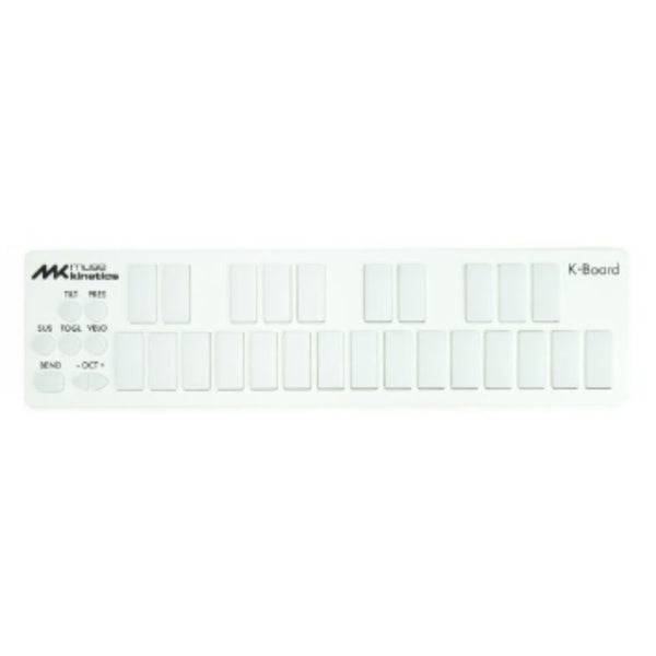 Muse Kinetics K-Board-C | Colorful 25 Key USB MPE MIDI Keyboard Controller with USB-C (Snow)