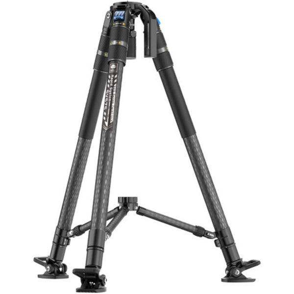 SIRUI SVS75 Professional Video Tripod, 61" Carbon Fiber Tripod with One-Step Height Adjustment, Mid-Level Spreader, Load up to 55.1lbs, Professional Tripod for Video Camera
