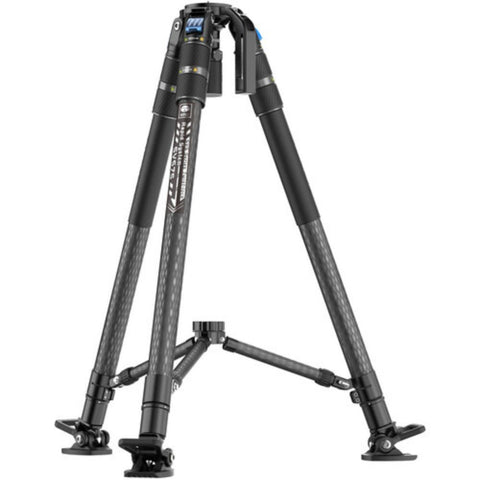 SIRUI SVS75 Professional Video Tripod, 61" Carbon Fiber Tripod with One-Step Height Adjustment, Mid-Level Spreader, Load up to 55.1lbs, Professional Tripod for Video Camera