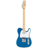 Fender Standard Telecaster Electric Guitar - Aqua Marine Metallic Bundle with Fender Classic Guitar Picks 12-Pack, 10ft Series Instrument Cable Black, Logo Guitar Strap 2in Black with White