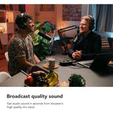 Focusrite Vocaster Two Podcasting Interface for Recording Host and Guest. Two Mic Inputs and Two Headphone Outputs, with Auto Gain, Enhance, and Mute. Small, Lightweight, and Powered by Computer