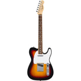 Fender Standard Telecaster Electric Guitar - 3-color Sunburst Bundle with Fender Classic Guitar Picks 12-Pack, 10ft Series Instrument Cable Black, Logo Guitar Strap 2in Black with White