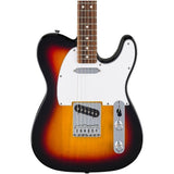 Fender Standard Telecaster Electric Guitar - 3-color Sunburst Bundle with Fender Classic Guitar Picks 12-Pack, 10ft Series Instrument Cable Black, Logo Guitar Strap 2in Black with White