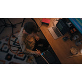 Focusrite Scarlett Solo Studio USB-C Audio Interface with Microphone and Headphones (4th Generation) Bundle with Clamp On Headphone Holder, Tripod Mic Stand + Boom, Kellopy Pop Filter & XLR Cable