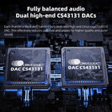 FiiO BTR13 Bluetooth Headphone Amplifier with LDAC, aptX Adaptive, aptX HD, AAC (Dual CS43131 3.5mm Unbalanced & 4.4mm Balanced Output) (Black)