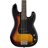 Fender Standard Precision Bass - 3-color Sunburst, Laurel Fingerboard Bundle with Classic Celluloid Guitar Picks 351 Shape 12-Pack, 10' Instrument Cable Black, Guitar Strap Black with White Logo