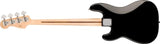 Fender Squier Sonic Precision Bass Guitar Black Bundle with Fender Classic Guitar Picks 12-Pack, 10ft Series Instrument Cable Black, Logo Guitar Strap 2in Black with White